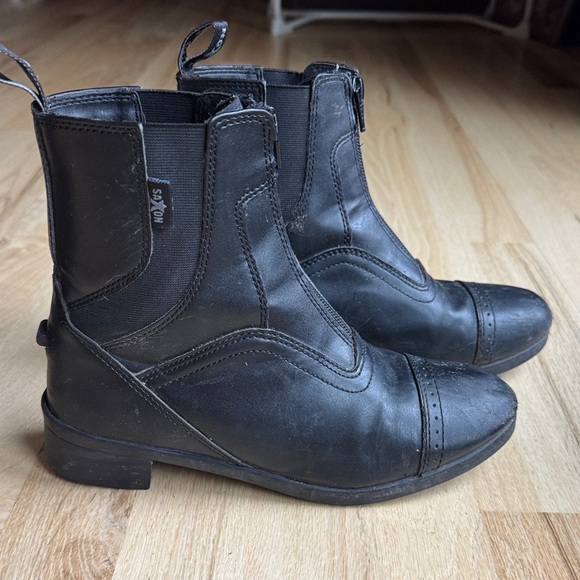 Kids Black Leather paddock boots - Picture 4 of 6